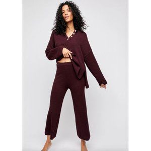 Free People FP Beach Hailee Sweater Pant Set Size Small in Brown